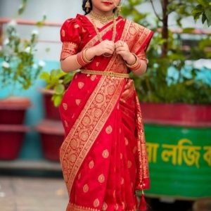 বেবি রেডিশাড়ি জাপানি সিল্ক (BDB - 028)