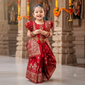 বেবি রেডিশাড়ি জাপানি সিল্ক (BDB - 040)