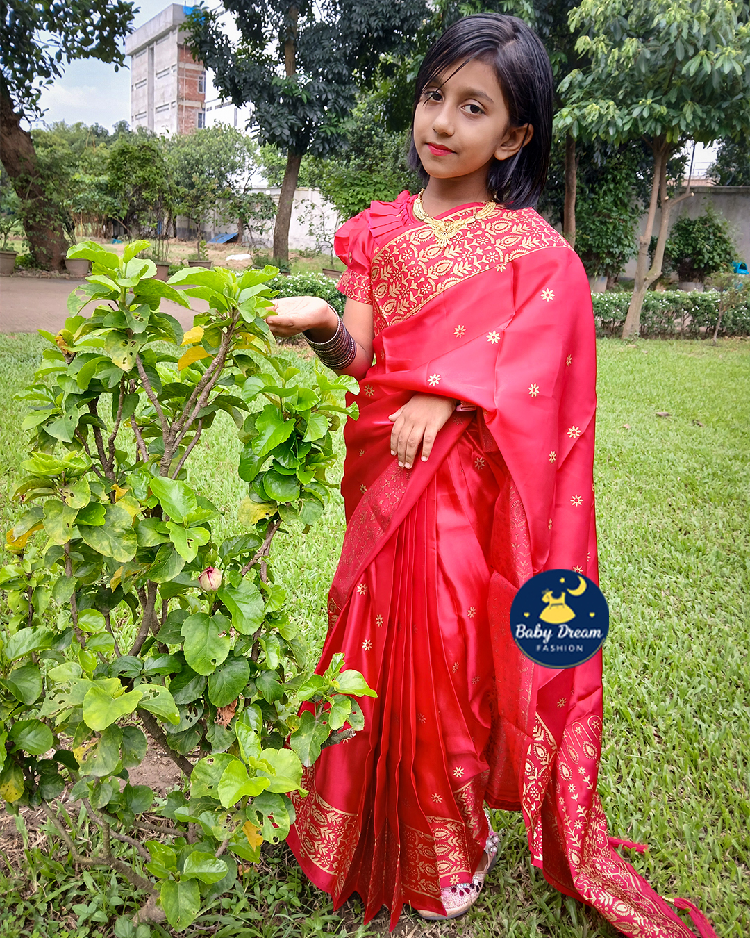 বেবি রেডিশাড়ি জাপানি সিল্ক (BDB - 024)