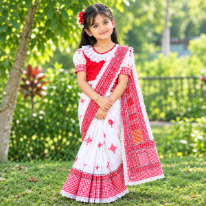 বেবি রেডি শাড়ি হাফ সিল্ক (BDB - 049)