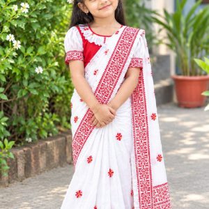 বেবি রেডি শাড়ি হাফ সিল্ক (BDB - 051)