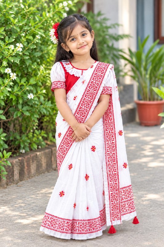বেবি রেডি শাড়ি হাফ সিল্ক (BDB - 051)