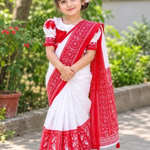 বেবি রেডি শাড়ি হাফ সিল্ক (BDB - 052)